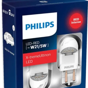 Philips X-tremeUltinon W21/5W LED-RED, Gen2, Baglygte/bremselys pærer (2stk) med op til 12 års levetid