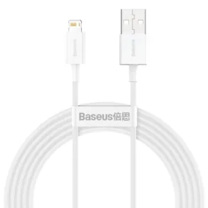 Ladekabel til Apple, Lightning-USB, Datakabel, 2m, Hvid